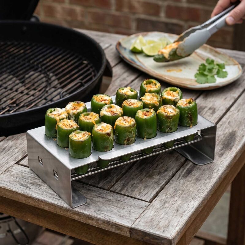 Heavy-Duty Stainless Steel Jalapeño Grill Rack, 18-Holes, BGR01