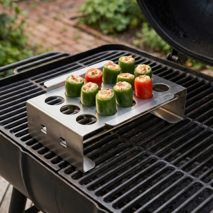 Heavy-Duty Stainless Steel Jalapeño Grill Rack, 18-Hole, BGR01缩略图