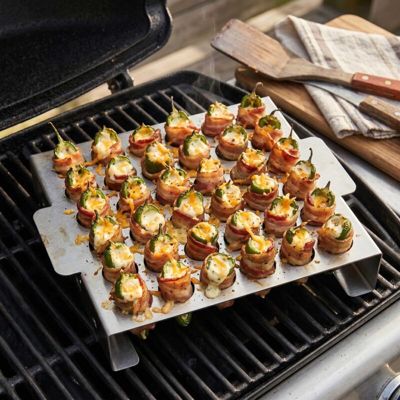 Stainless Steel Jalapeño Grill Rack with Bottom Support Mesh, 36 Holes, BGR03