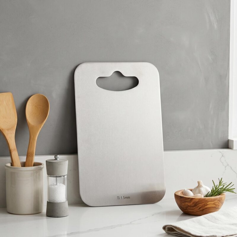 Premium Pure Titanium Cutting Board, 1.5mm Thickness, CCB13