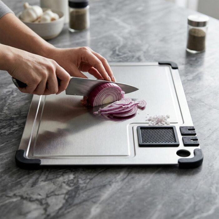 304 Stainless Steel Cutting Board, Built-in Sharpeners, Grater, CCB11缩略图
