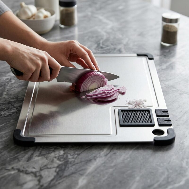 304 Stainless Steel Cutting Board, Built-in Sharpeners, Grater, CCB11