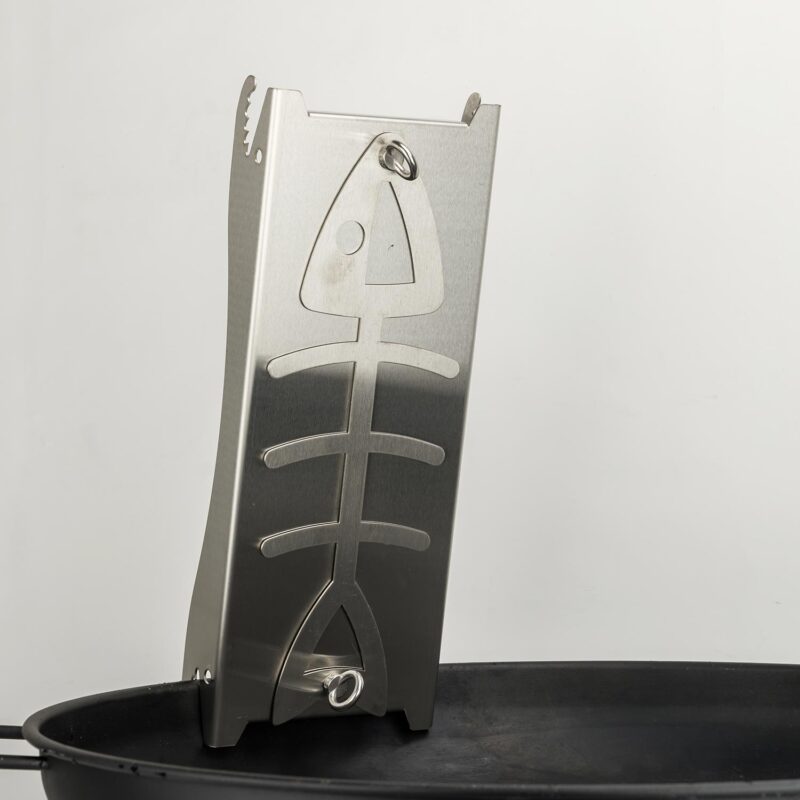 Stainless Steel Flame Salmon Holder, Multi-Functional, BBQ Grill Rack, FSB13