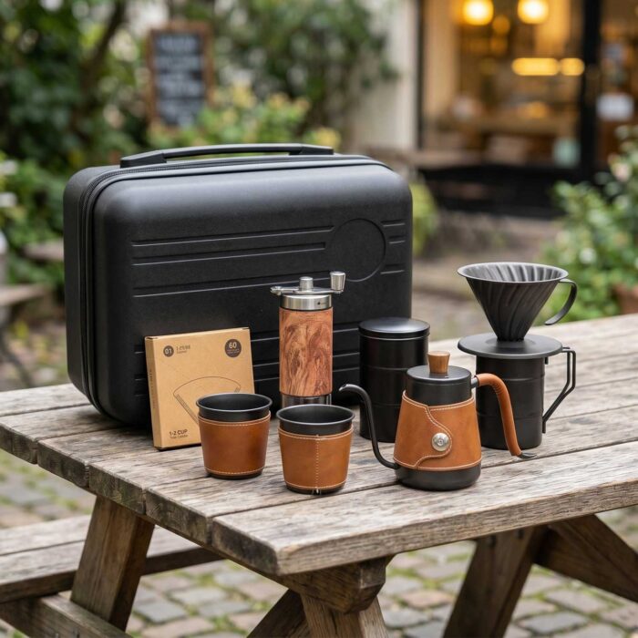 Premium Stainless Steel Pour-Over Coffee Set, 8-Piece, Travel Bag, 1CP2383缩略图