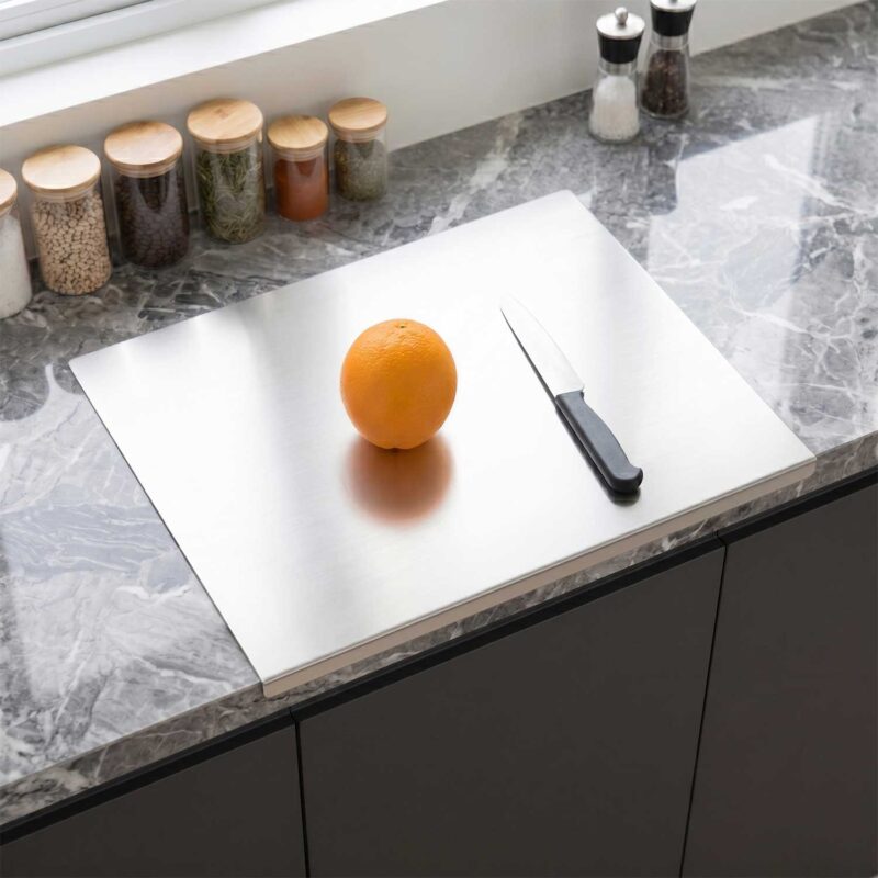 Pure Titanium L-Shaped Cutting Board, Custom Size, Edge Fold, CCB17