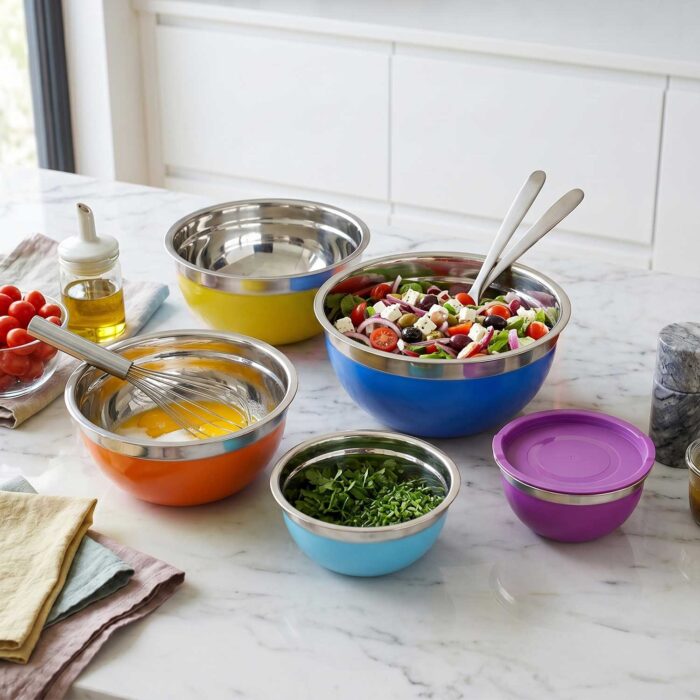 Customization Stainless Steel Salad Bowl, with Lids, Multiple Sizes缩略图 Customization Stainless Steel Salad Bowl, with Lids, Multiple Sizes缩略图