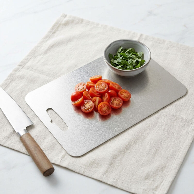Titanium Cutting Board with Crystalline Surface Treatment, Customizable Size, CCB03-5