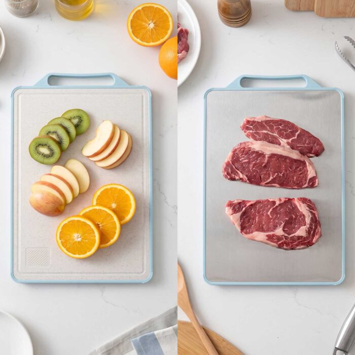 Dual-Sided Cutting Board | 304 Stainless Steel & PP Kitchen Chopping Board DCB10缩略图